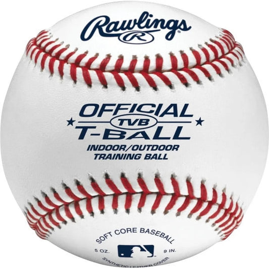 6 Pack Youth T-Ball Training Balls Soft Rubber Core Safe Baseballs