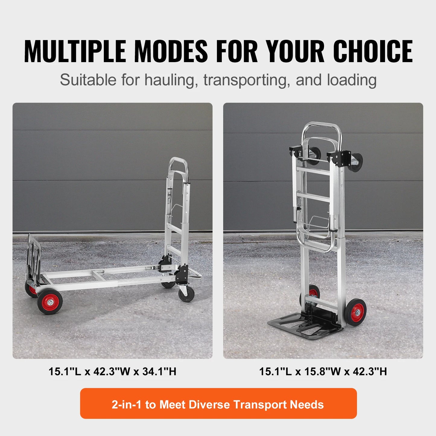 Heavy-Duty Hand Truck, 400 LB Capacity, Foldable Luggage or Utility Cart