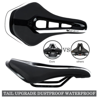 Road Bike Gel Comfortable Seat, Leather Soft Foam Filled Cushion, Ultralight MTB Cycling Saddle