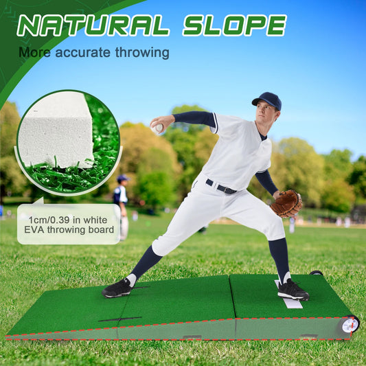 Baseball Pitching Training Equipment, 88x28x6 Inch Portable Foldable Pitching Practice Mound