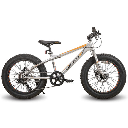 20 Inch Kids' Bicycles, Fat Tire Mountain Bike for Age 5 + Years, 7-Speed, Dual-Disc Brake