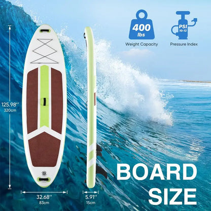 Inflatable, Stand Up Paddle Board w/ Premium SUP, Paddle Wide-Stable Design Non Slip Deck