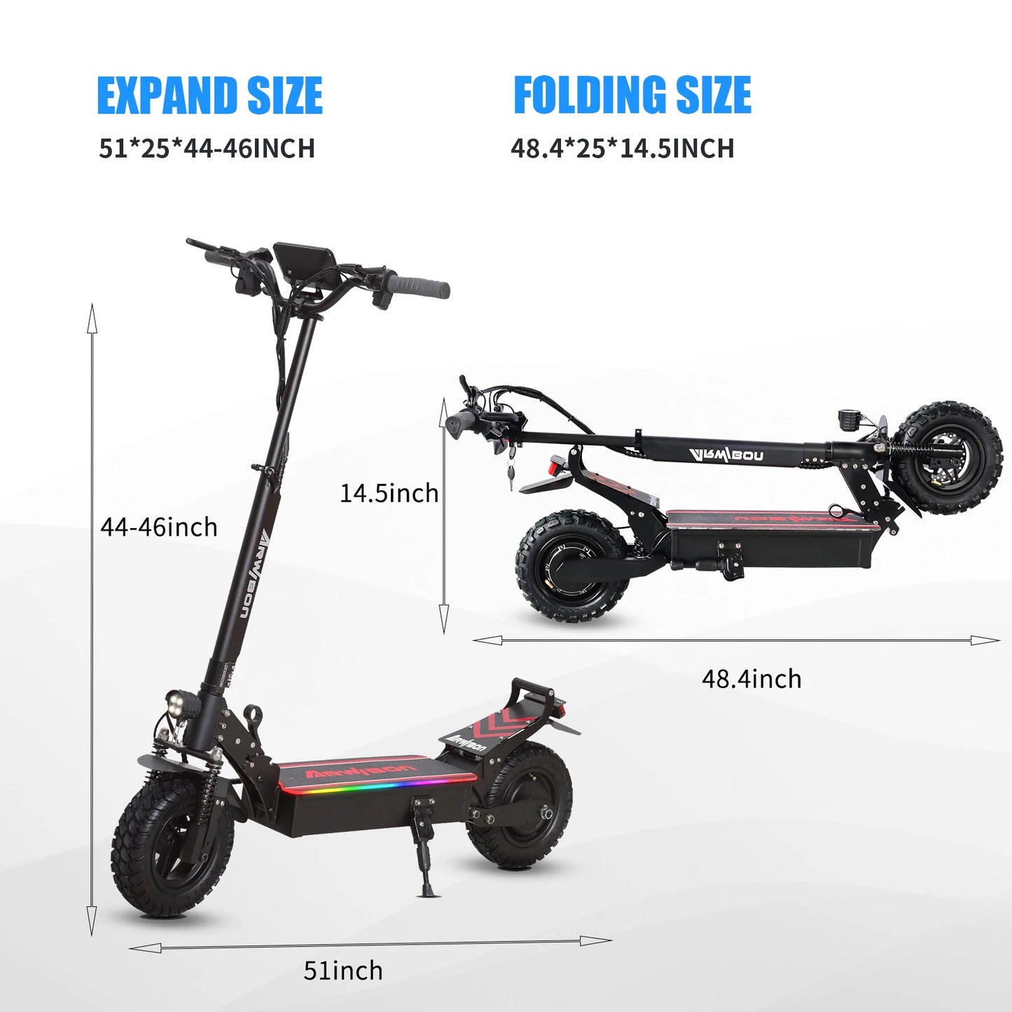 Electric Scooter, 2500W Motor, Top Speed 30MPH, 48V13/16AH, 11 Inch Off-Road Tires, Adult EScooter