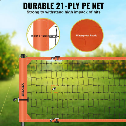 Volleyball Net, Portable, Adjustable Height, with Ball, Pump & Carrying Bag