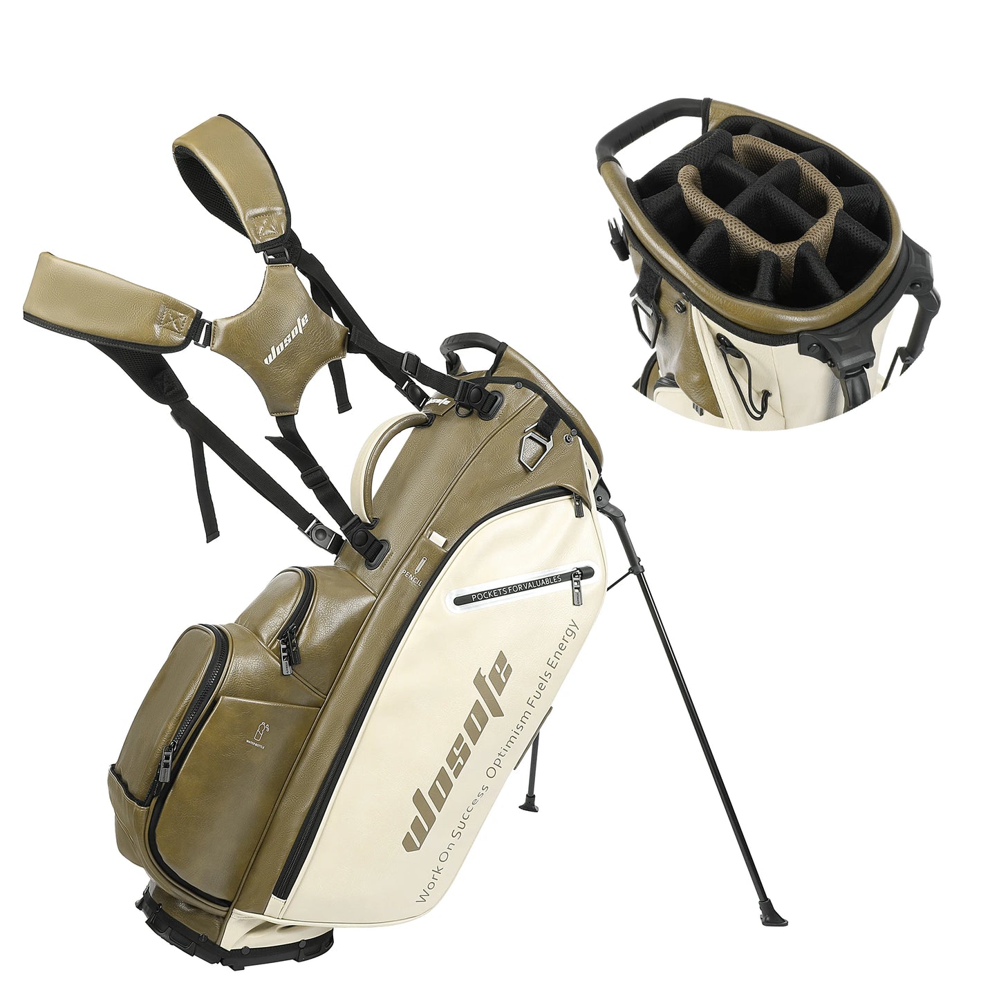 Golf Stand Bag, Lightweight for Men & Women, 14/6 Way Dividers, 6 Way Top Dual Strap w/ Stand