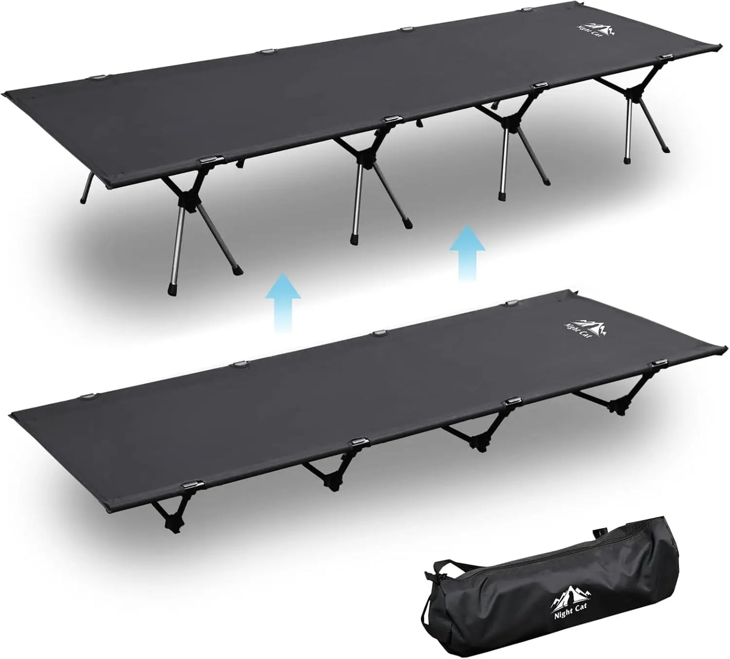 Camping Cot Bed, Portable Folding Sleeping Cots, for Adults 1-Person Elevated Off-Ground