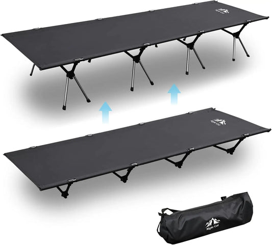 Camping Cot Bed, Portable Folding Sleeping Cots, for Adults 1-Person Elevated Off-Ground