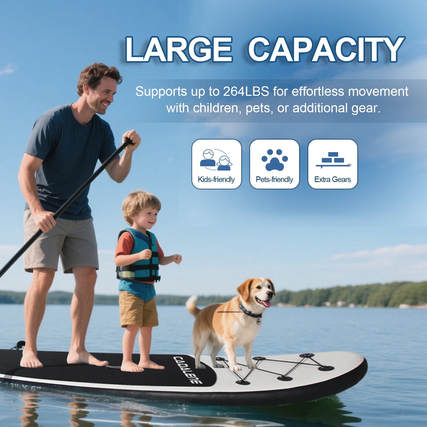 Inflatable Stand Up Paddle Board with SUP Accessories, Anti-Slip EVA Deck 10' Inflatable Boards