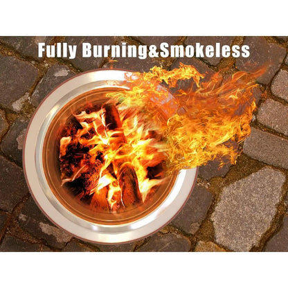 Outdoor Smokeless Fire Pit, 20'' Portable for Camping, w/ Carry Bag