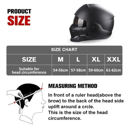 Multi-Purpose Combination Detachable Helmet, DOT Certified, Motorcycle Half Predator Helmet
