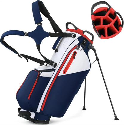Golf Stand Bag, Lightweight w/ 7 Way Full-Length Dividers, Weather-Resistant, Cooler Pockets