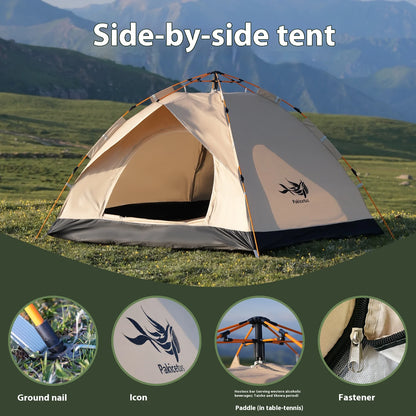 Instant Golden Tents, Portable 3-4 Person, Sun & Rain Shelter