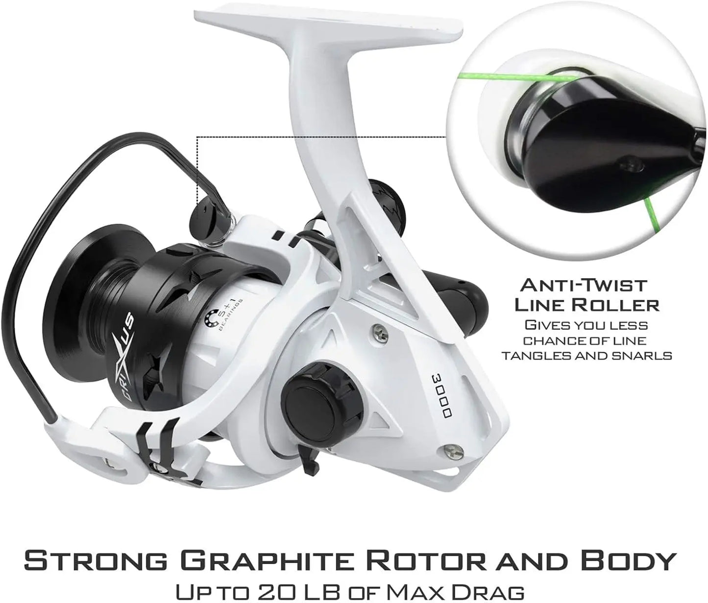 High Performance Fishing Rod and Reel Combo, Graphite 2-Piece, Lightweight Spinning & Baitcaster, Aluminum Spool