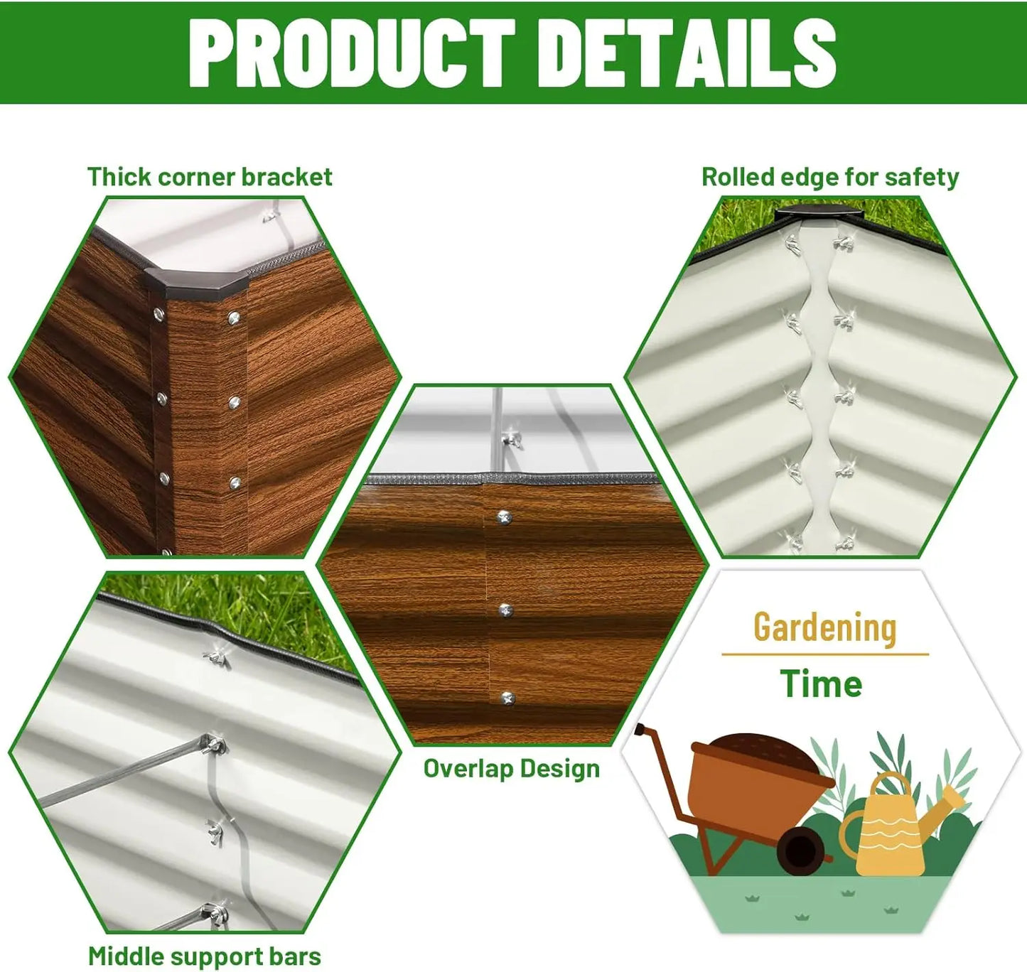 Galvanized Raised Garden Bed, Large 8x4x2FT for Outdoor Planting Vegetables or Flowers