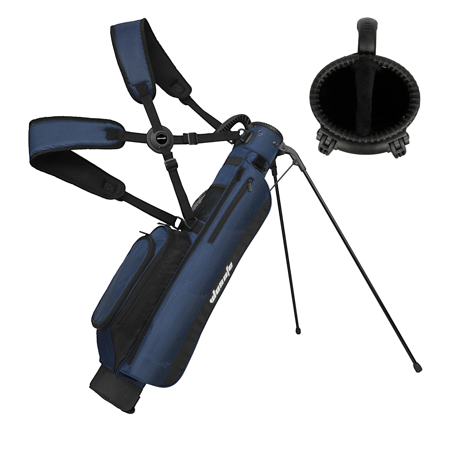 Lightweight Golf Stand Bag, Sunday Carry Bag w/ Auto-Pop Stand, 5 Pocket, 2/3 Way Divider