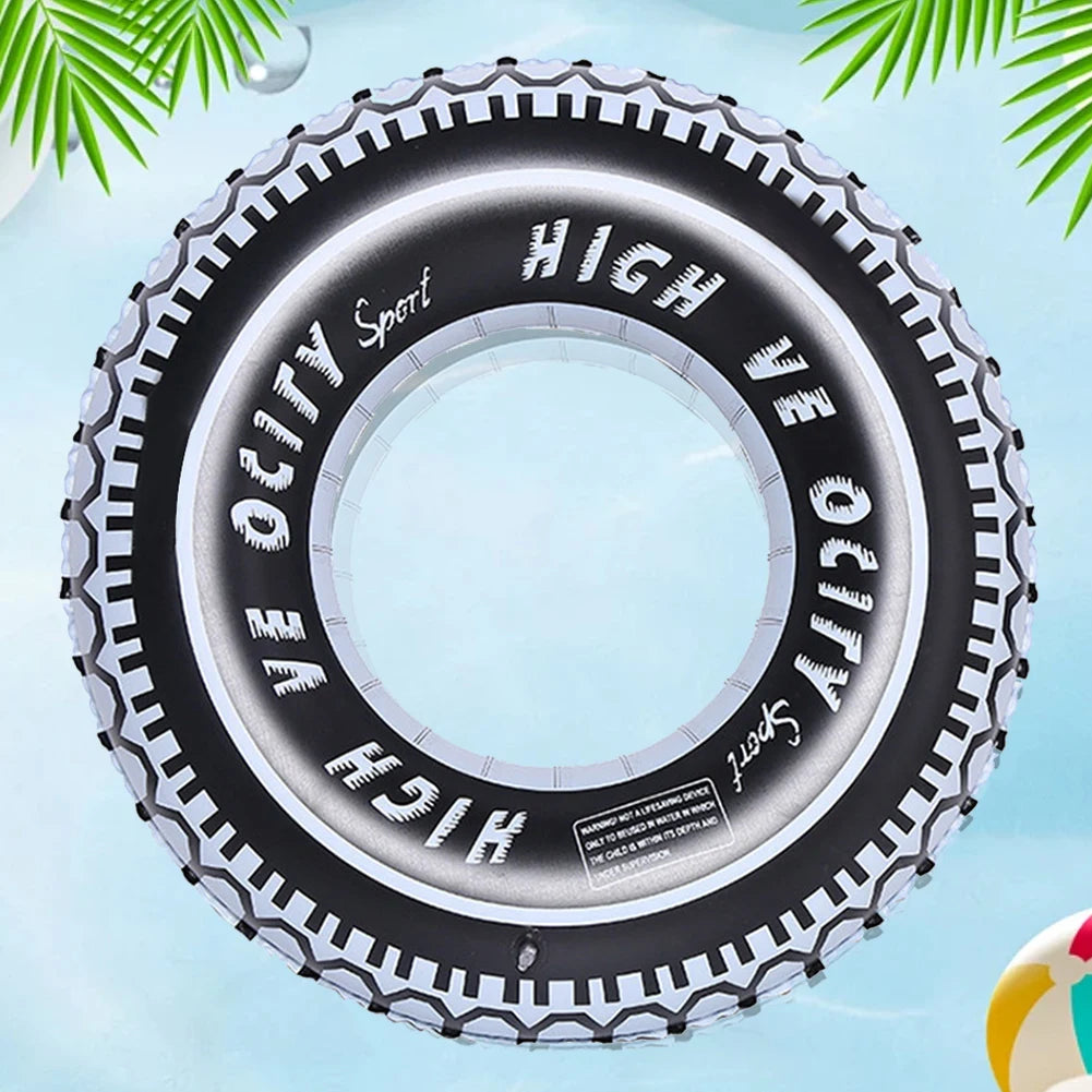 Tire Pattern Blow Up Swim Tube, Leakproof Inflatable Swim Floaties