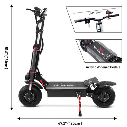 Electric Scooter, 12 Fat Tire, E-Mountain Scooter, Adult Foldable, 3000W*2 Motor, 60V38AH Battery