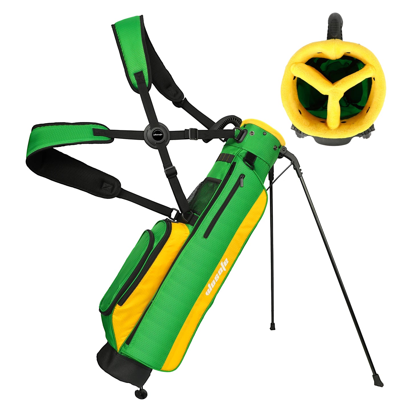 Lightweight Golf Stand Bag, Sunday Carry Bag w/ Auto-Pop Stand, 5 Pocket, 2/3 Way Divider