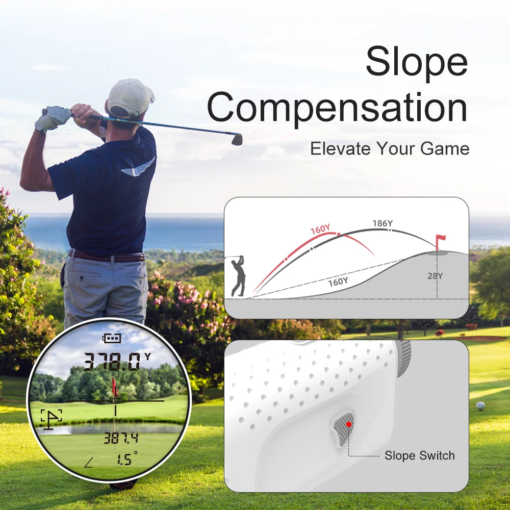 Golf Rangefinder, 1000 Yards, Angle Switch, Flag Lock Vibration, High-Precision Slope Measurement, Magnetic