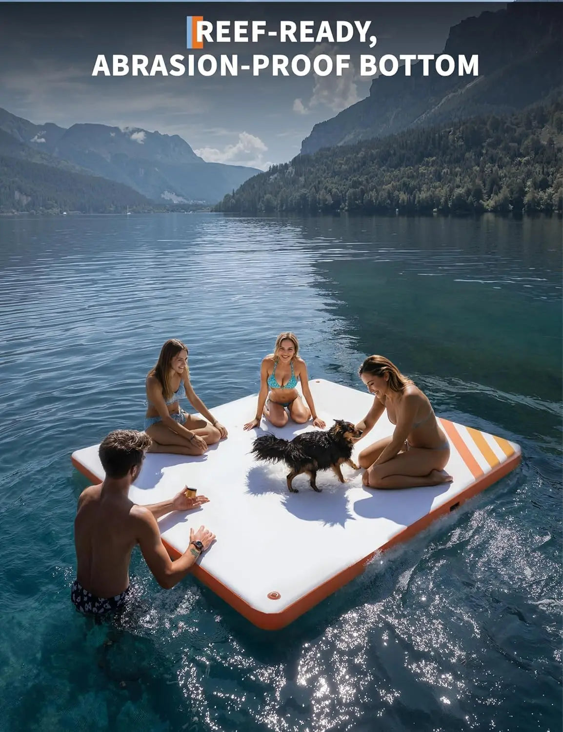 Inflatable Floating Dock, Swim Platform, Raft for Lakes, for Adults