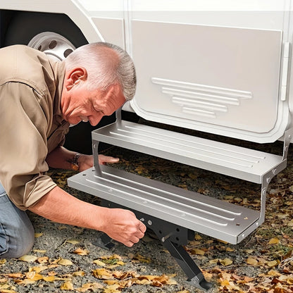 RV Step Stabilizer, Adjustable Foldable Ground Support Jacks for RV, Height Ranges from 2.8in To 11.3in