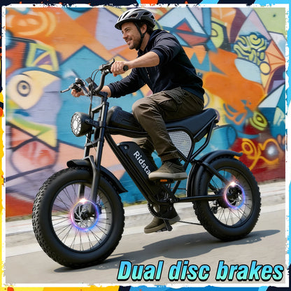 Electric Bike for Adults, 1500W Battery, 48V 15.6AH E-Bike, 31 MPH, 20"x4" Fat Tire Mountain Bike