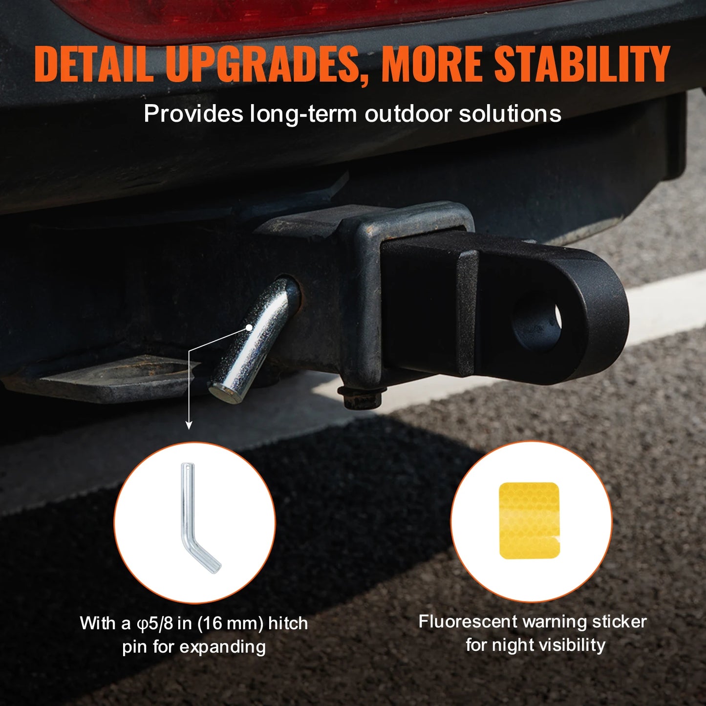 Shackle Hitch Receiver, Fits 2" Towing Accessories w/ Trailer Hitch, Lock Pin