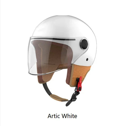Moped Helmet, Electric Scooter Retro Sport Warm Half Helmet