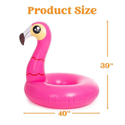 2Pack Flamingo and Unicorn Pool Floaties, Inflatable Pool Tubes