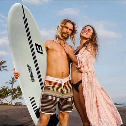 Surfboard, Softboard Foam 6 feet - Includes (3) Fins 6’ Foot Leash and (2) Wood Stringers