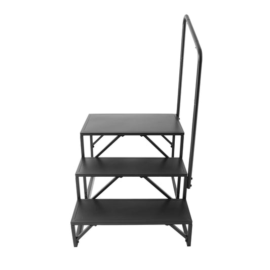RV Steps, 2,3 or 4-Step Non-Slip Stairs, 440 LBS Load Capacity, Carbon Steel, w/ Handrail