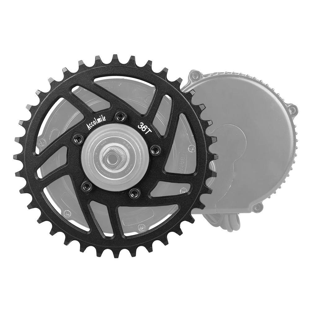 EBike Chainring, 42T 36T 44T 52T, Sprocket Chain Wheel, Aluminum Crown Offset BBS01B BBS02B BBS01 BBS02 Original Mid Motor