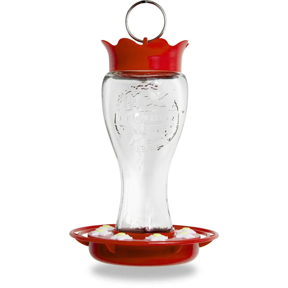 Glass Hummingbird Feeder, Bee Resistant Ant Moat, Easy Dishwasher Safe, Durable Outdoor 16oz Nectar Feeder