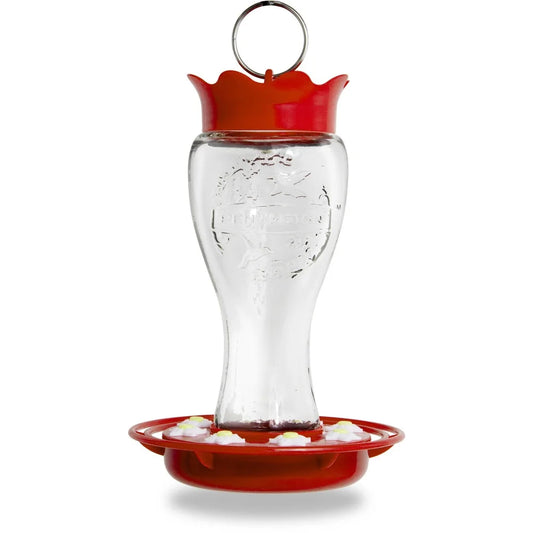 Glass Hummingbird Feeder, Bee Resistant Ant Moat, Easy Dishwasher Safe, Durable Outdoor 16oz Nectar Feeder