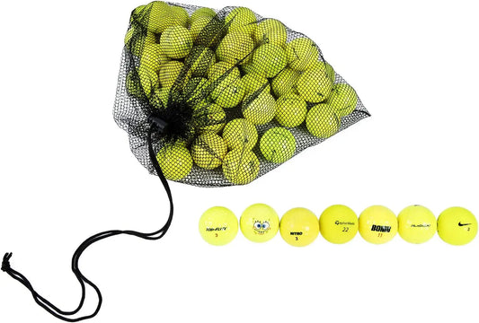 Recycled Golf Balls, 48 ct. Neon Colors, Good Condition with Mesh Bag