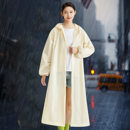 Adult, Long Windproof Waterproof Raincoat  w/ Drawstring, Portable for Emergency