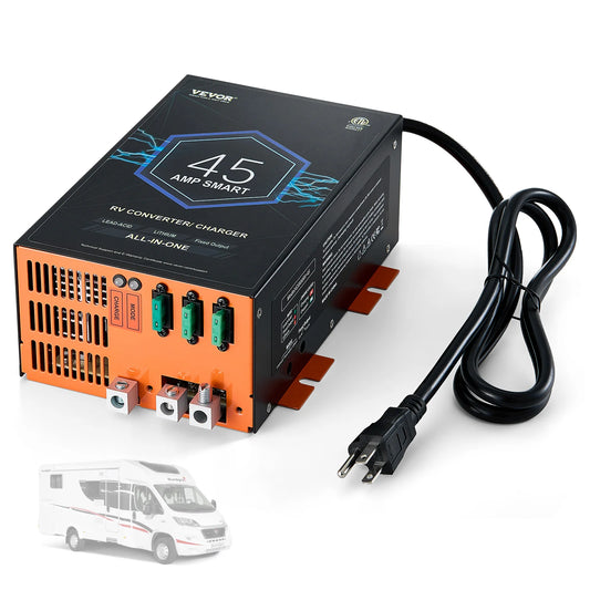 RV Converter, 45/55/80Amp, 110V AC to 12VDC Battery Charger, 4-Stage Smart Charging 13V to 16.5V