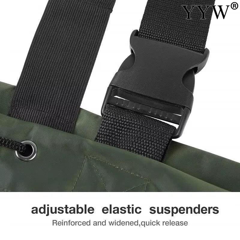 Waterproof Fishing Waders Pants, Chest-Length with Boots, Breathable Overalls, Unisex