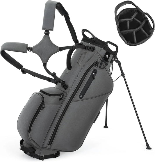 Golf Stand Bag, Lightweight w/ 7 Way Full-Length Dividers, Weather-Resistant, Cooler Pockets