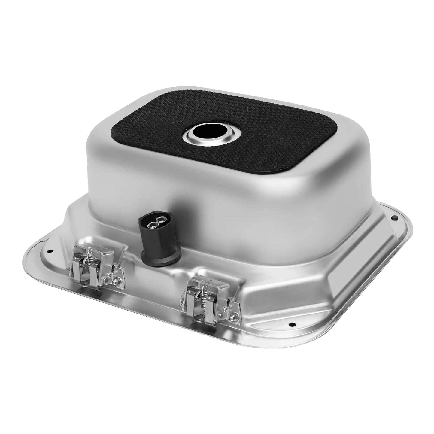 RV Sink w/ Lid, 41x36.5cm/16.14x14.37inch, Stainless Steel Sink w/ Hot Cold Water Faucet, Foldable