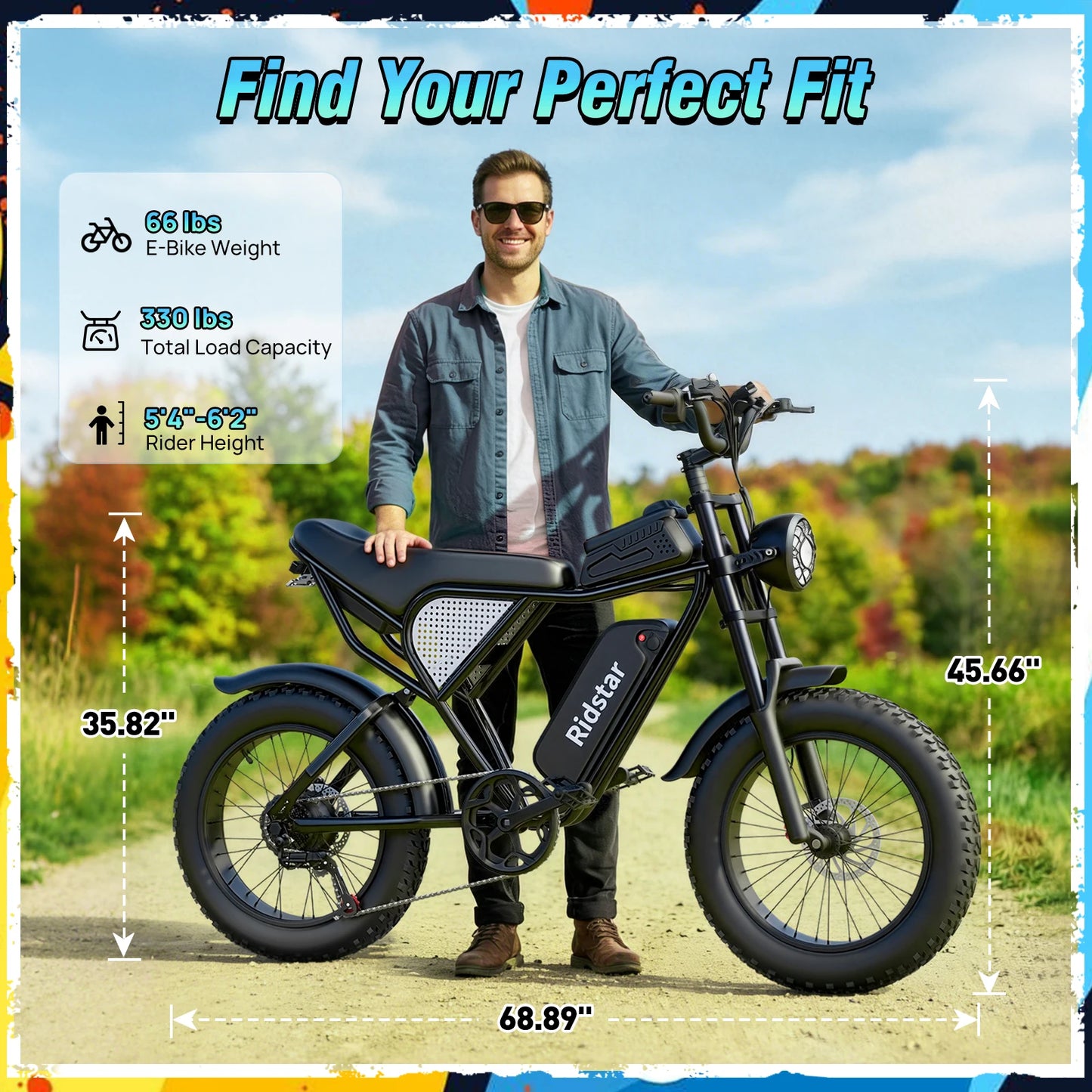 Electric Bike for Adults, 1500W Battery, 48V 15.6AH E-Bike, 31 MPH, 20"x4" Fat Tire Mountain Bike
