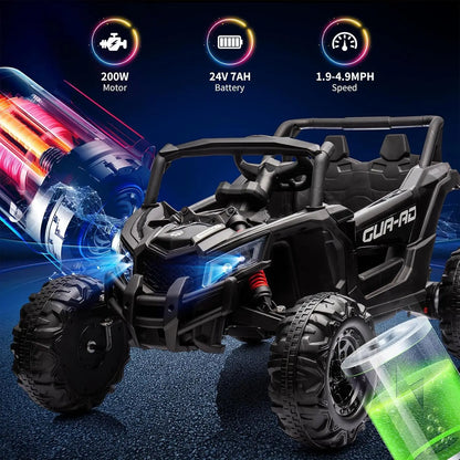 Ride On Car, 24V Electric Motor, 2-Seater, w/Remote for Kids