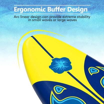 Surfboard 6 feet, Surf Beach, Foamier Board w/ Removable Fins