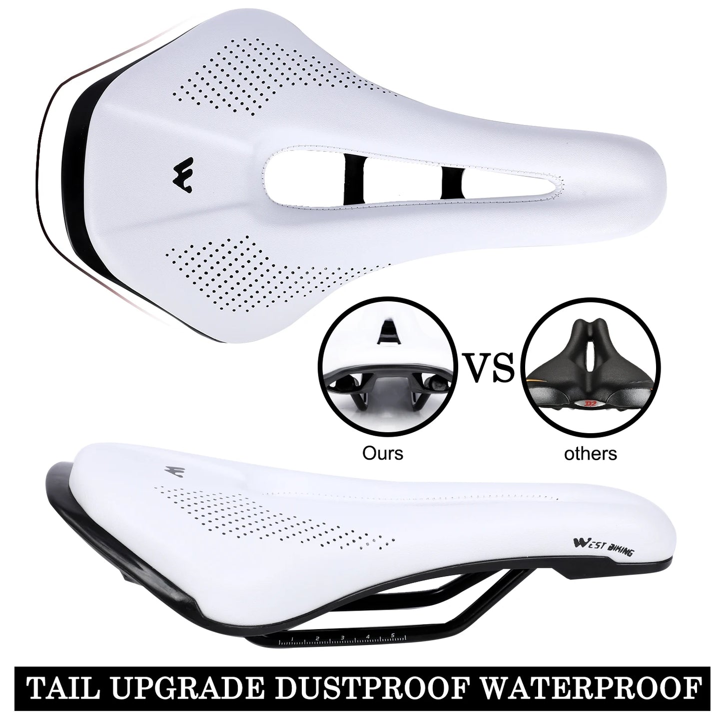Bicycle Saddle, Hollow Breathable Road Bike Seat, Ultralight Shockproof Cycling Seat Cushion