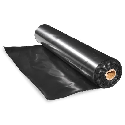 Plastic Sheeting Roll, 10 Mil, 5x100 FT. Heavy Duty Black Polyethylene Film, Tarp, Drop Cloth, Weed Barrier