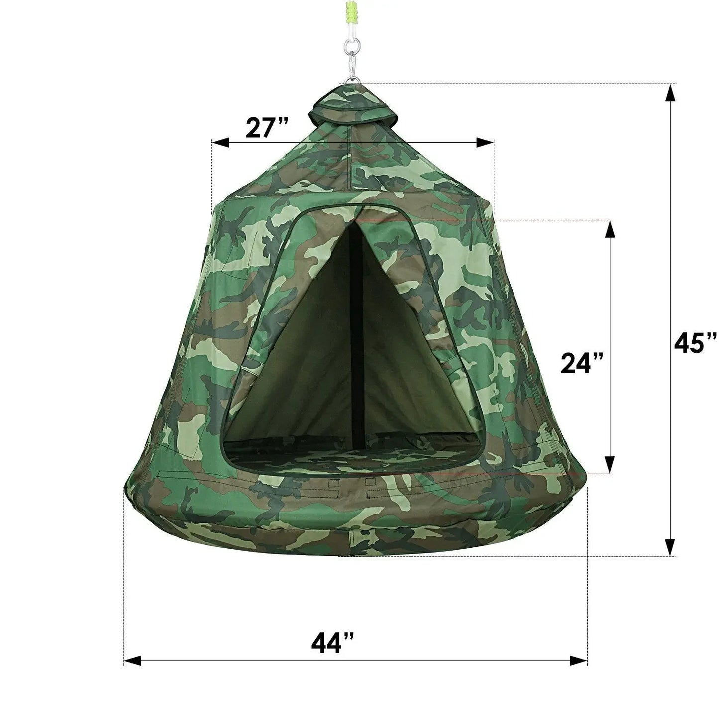 Hanging Tree Tent, Green Camo, Indoor Outdoor Hanging Tent, Waterproof, Portable