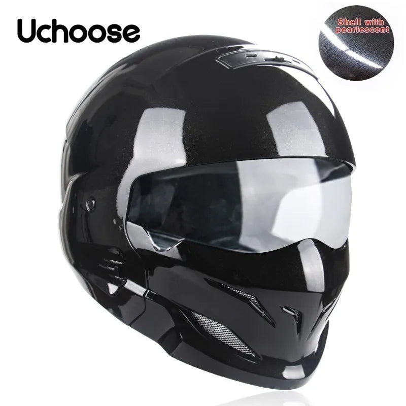 Multi-Purpose Combination Detachable Helmet, DOT Certified, Motorcycle Half Predator Helmet