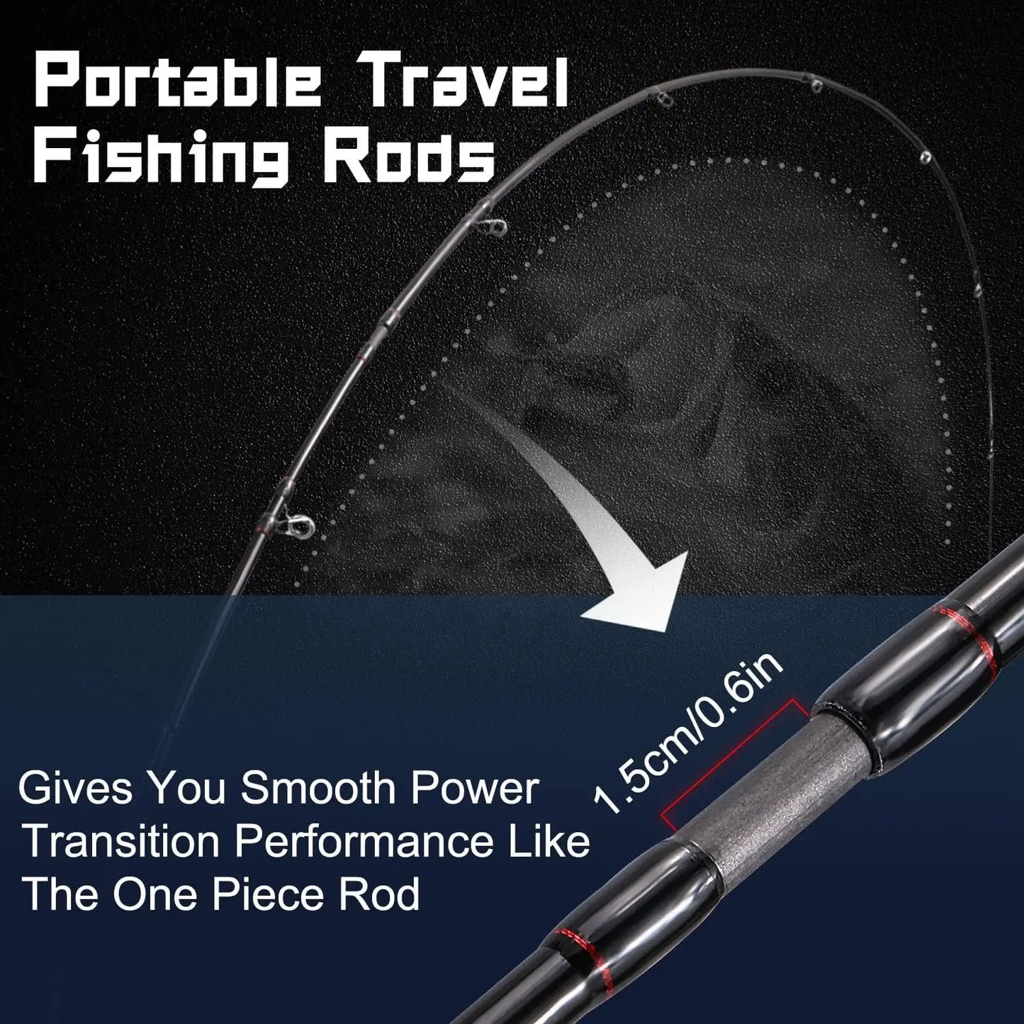 Medium Baitcasting Fishing Rod and Reel Combo, 6'/7' Super-Polymer Handle