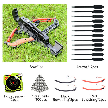 Archery and Steel Ball, Dual-Purpose, Elastic Shooting Bow for Outdoor Hunting
