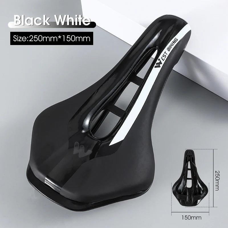 Road Bike Gel Comfortable Seat, Leather Soft Foam Filled Cushion, Ultralight MTB Cycling Saddle